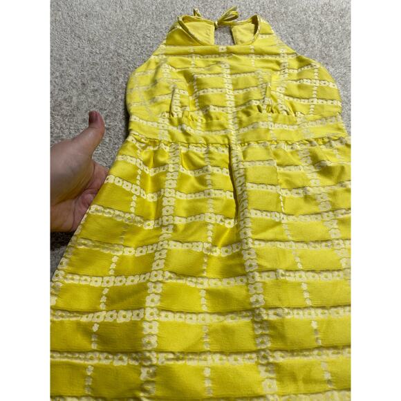 J. Crew Collection Dress Sz 0 Sheath Floral Keyhole Pockets Yellow Silk MSRP$298 - Picture 7 of 12